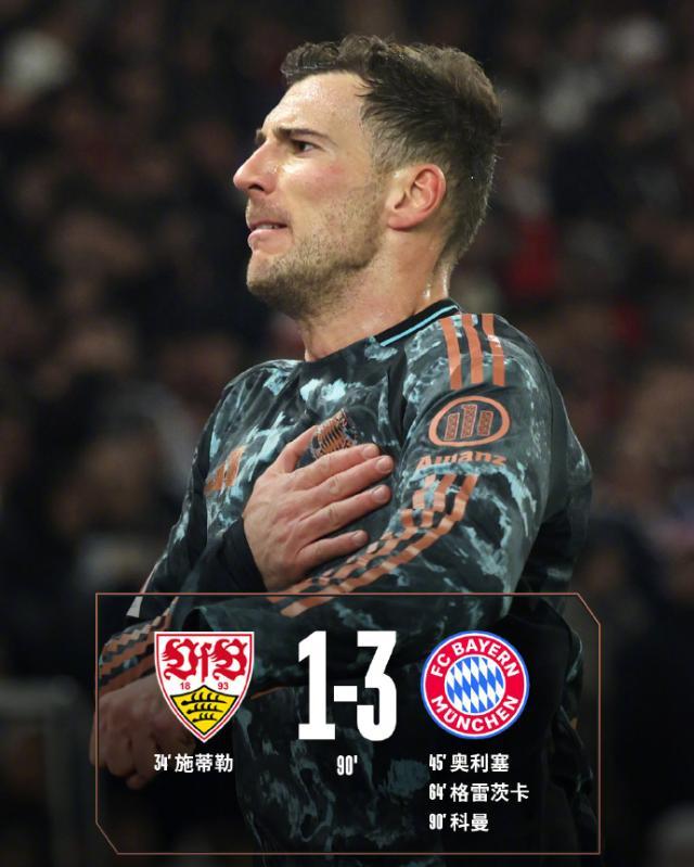 ladbrokes体育-【德甲】斯图加特连送大礼，拜仁3比1逆转11分领跑